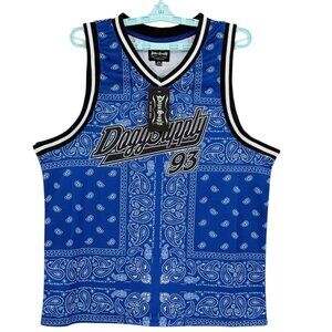 NWT Dogg Supply Men's Royal Blue Mesh Bandana Basketball Jersey Tank Size Medium